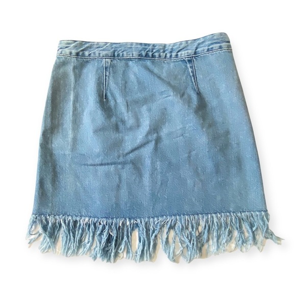 NWT 3x1 NYC Asymmetrical fringe button down denim skirt size S - Picture 4 of 13